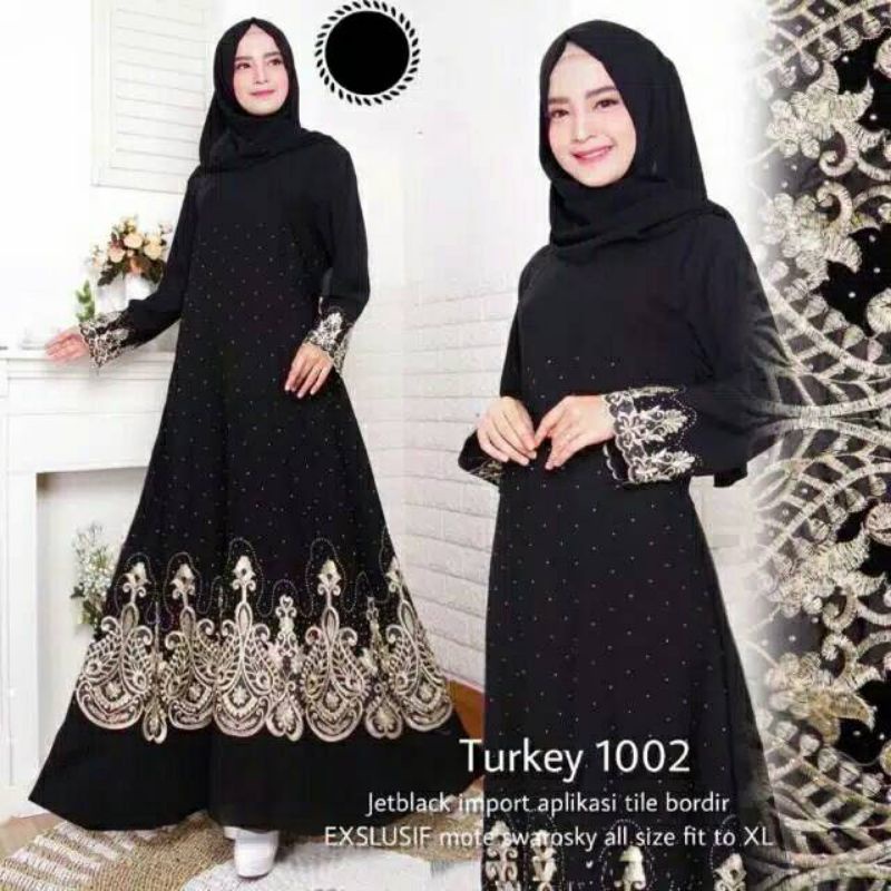ใหม่ abaya Gamis Htm Maxi Dress syar i Saudi Arabia ปัก Zephy Turky Umbreh1002 Busui โดย saferna ขาย