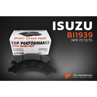 ผ้าเบรคหน้า ISUZU ELF NKR / NPR 71 / 72 / 75 - TOP PERFORMANCE JAPAN - ผ้าเบรก อีซูซุ / 897168633 / DB1939 #BI1939