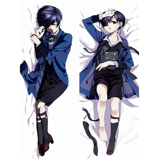 ปลอกหมอน ผ้ากํามะหยี่ ลายอนิเมะญี่ปุ่น Black Butler Dakimakura Sebastian Ciel Phantomhive Michaelis ขนาด 50X150 ซม.