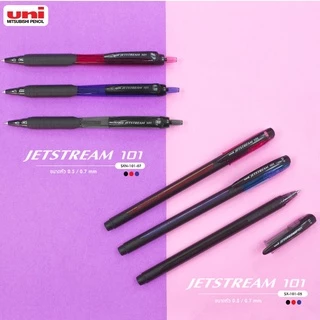 ปากกาลูกลื่น UNI Jetstream SXN-101 0.5 / 0.7 , แบบกด / ปลอก , สี น้ำเงิน / ดำ / แดง