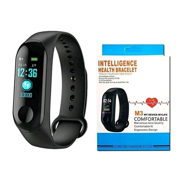 Smart Watch M3 นาฬิกาข้อมือสำหรับใส่ออกกำลังกาย นับก้าวเดิน วัดอัตราการเต้นของหัวใจ สายรัดข้อมืออัจฉ