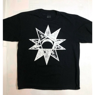 แขนสั้นcrew neckเสื้อยืดลําลอง แขนสั้น พิมพ์ลายกราฟฟิค BLACK SCALE Decagram Wiccan Symbol Goth Punk สําหรับผู้ชาย 983999