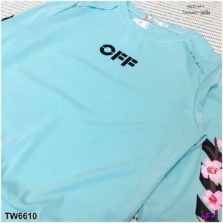 Set 2 ชิ้น เสื้อผ้าวอร์มแขนยาว อกสกรีนลาย OFF