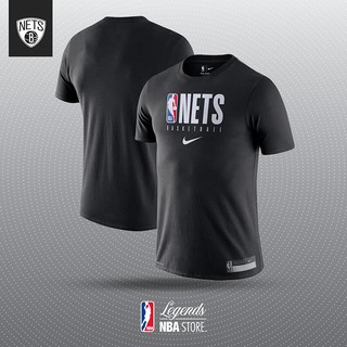 เสื้อยืดบาสเก็ตบอล Nba NETS Brooklyn สีดํา