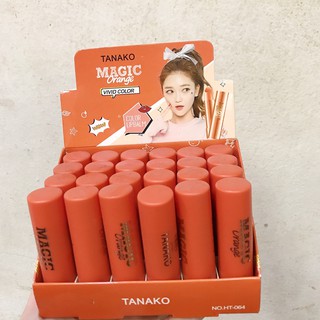 &lt; 1 กล่อง 24 ชิ้น &gt; ลิปมันบำรุงปาก ลิปมันเปลียนสี กลิ่นส้ม TANAKO MAGIC ORANGE LIPBALM #HT064 #HT-064