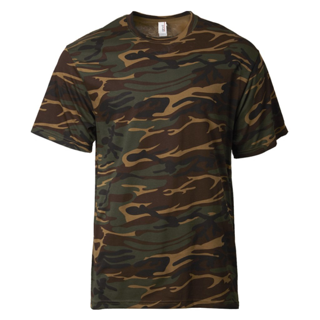 เสื้อยืดลายพราง Anvil Unisex - สีเขียวลายพราง 939