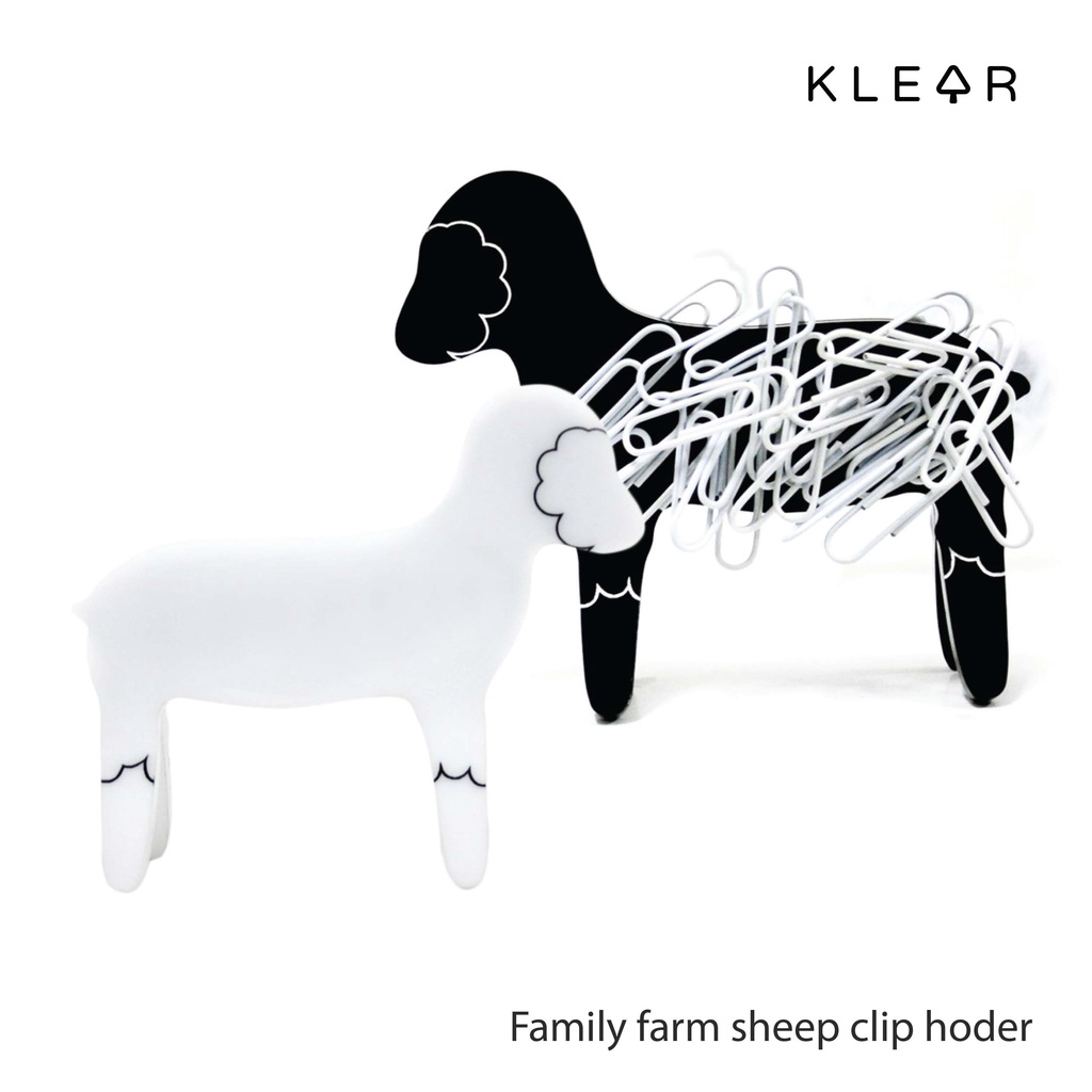KlearObject Family farm sheep clip holder ที่เก็บคลิปหนีบกระดาษ ติดแม่เหล็ก อะคริลิครูปแกะ ที่เก็บคลิป ดีไซต์ไม่ซ้ำใคร