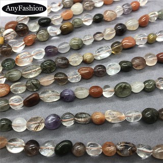 Colorful Hair Quartz Beads ผมลูกปัดควอตซ์ที่มีสีสันธรรมชาติหลวมหินรูปร่างผิดปกติกรวดรูปร่าง DIY