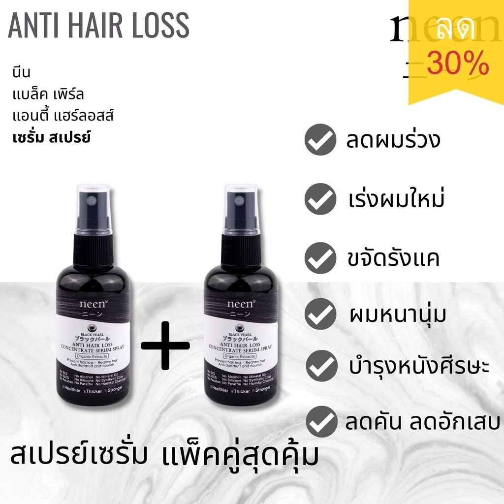 เซ็ตสุดคุ้ม เซรั่มสเปรย์แพ็คคู่ ปลูกผม ลดผมร่วง แก้ผมบาง งอกผมใหม่ ANTI HAIR LOSS CONCENTRATE SERUM SPRAY