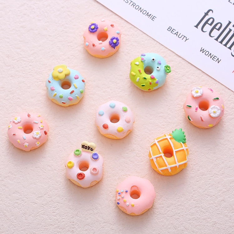 การ์ตูน Dunkin Donut Series การออกแบบ Jibbits Charm ดอกไม้รองเท้า Charms โดนัทขนม Jibitz Pin Jibits 