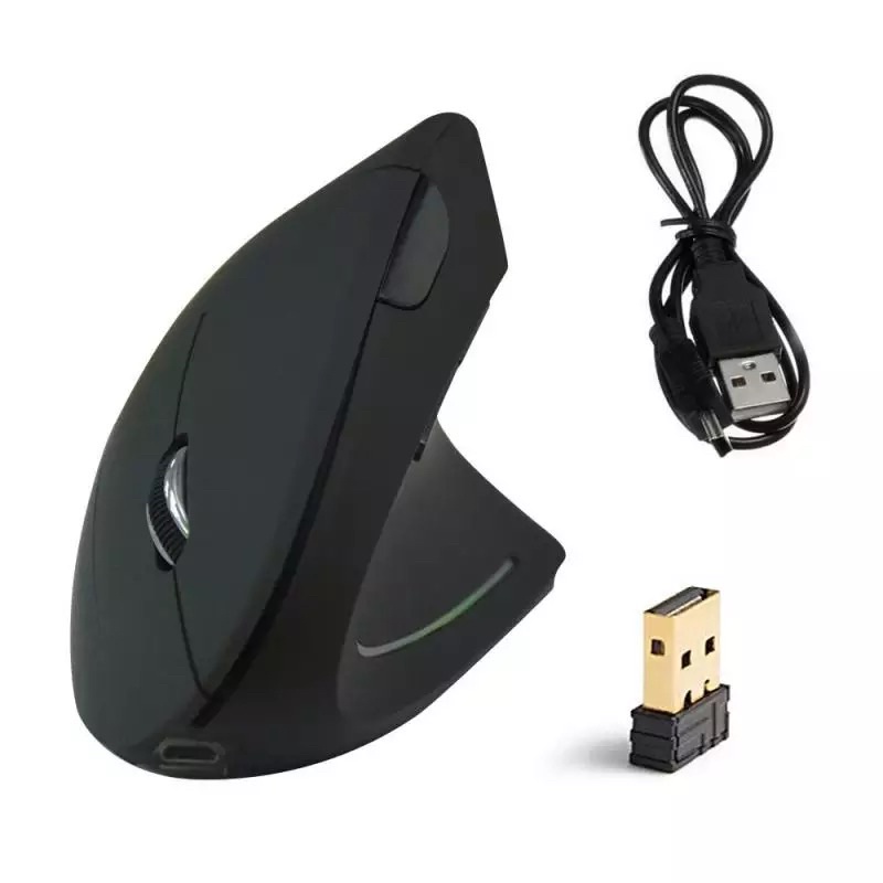 ไร้สายเมาส์ USB เม้าส์คอมพิวเตอร์ Ergonomic Desktop Upright Mouse แนวตั้ง1600DPI สำหรับ PC แล็ปท็อป 