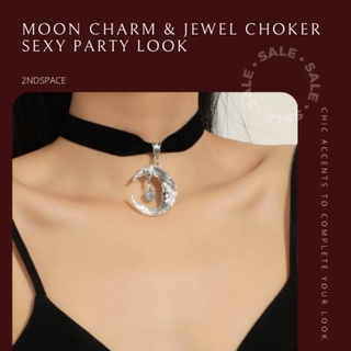 🔥SALE🔥โช้คเกอร์กำมะหยี่สุด Sexy🌙จี้รูปพระจันทร์✨Limited Moon Charm Choker✨❤️🌷พร้อมส่งนะค้า