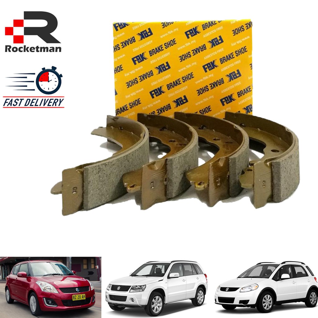 FBK รองเท้าเบรกด้านหลัง SUZUKI SWIFT SX4 VITARA JIMNY SJ410 SJ413 FUTURA (FK9950)