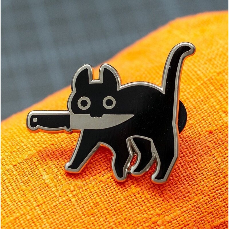 Fun cartoon black cat animal Brooch Clothing accessories badge