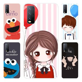 เคสโทรศัพท์ซิลิโคน TPU ลายหัวใจ สําหรับ VIVO Y20 Y20i V20SE V20 Y50 Y30 Y70 Y70S