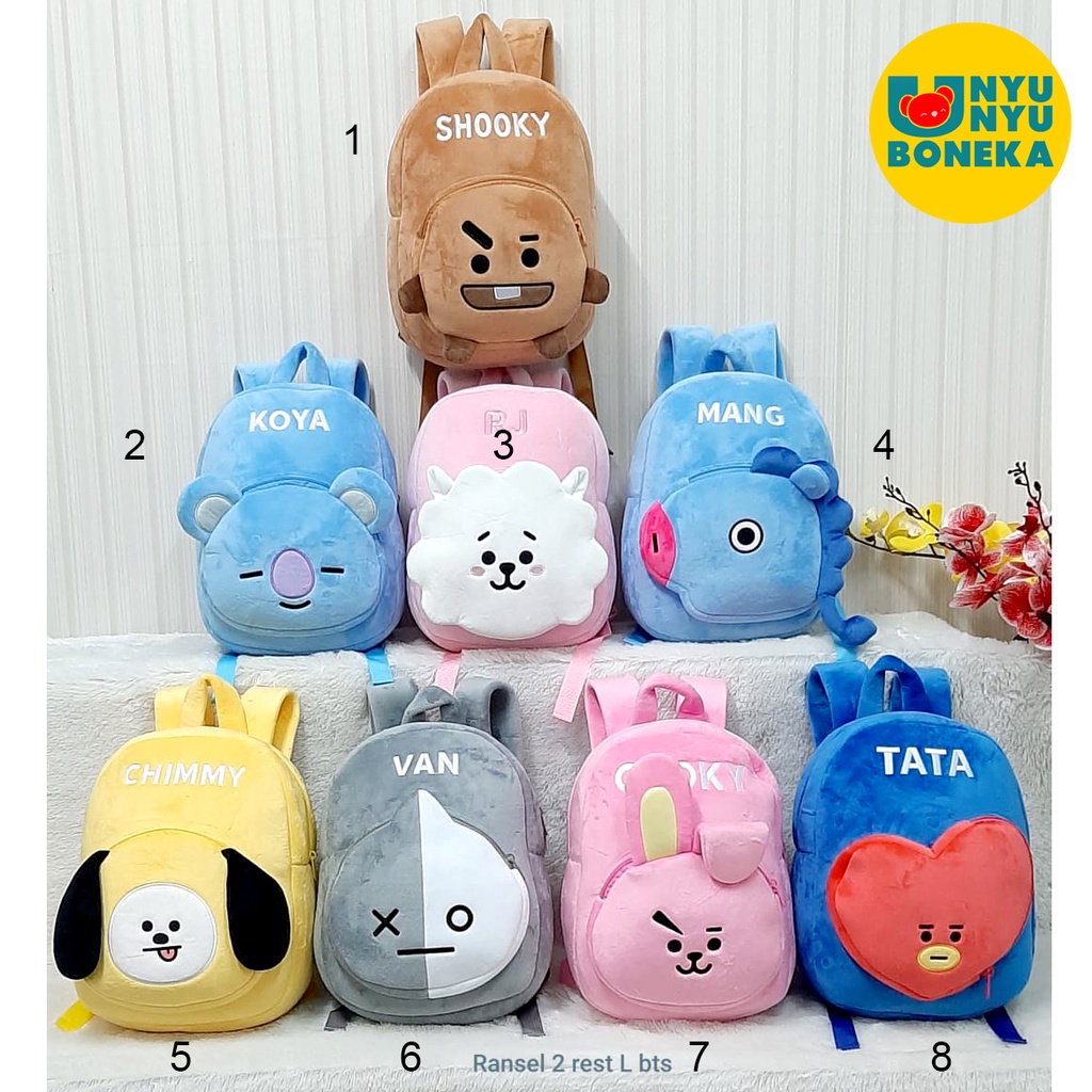 Big BACKPACK นําเข้าโรงเรียนก่อนวัยเรียนโรงเรียนอนุบาลโรงเรียนประถมศึกษาตุ๊กตา shooky bts chimmy rj 