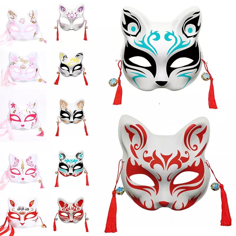 KITSUNE FOX BUNKASAI JAPANESE FESTIVAL MASK RUBAB HALLOWEEN DEMON SLAYER