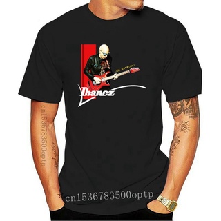 เสื้อยืดผ้าฝ้ายพิมพ์ลายแฟชั่น ใหม่ เสื้อยืดลําลอง แขนสั้น พิมพ์ลาย JOE SATRIANI Rock Blues Music Guitar Legend สีดํา สํา