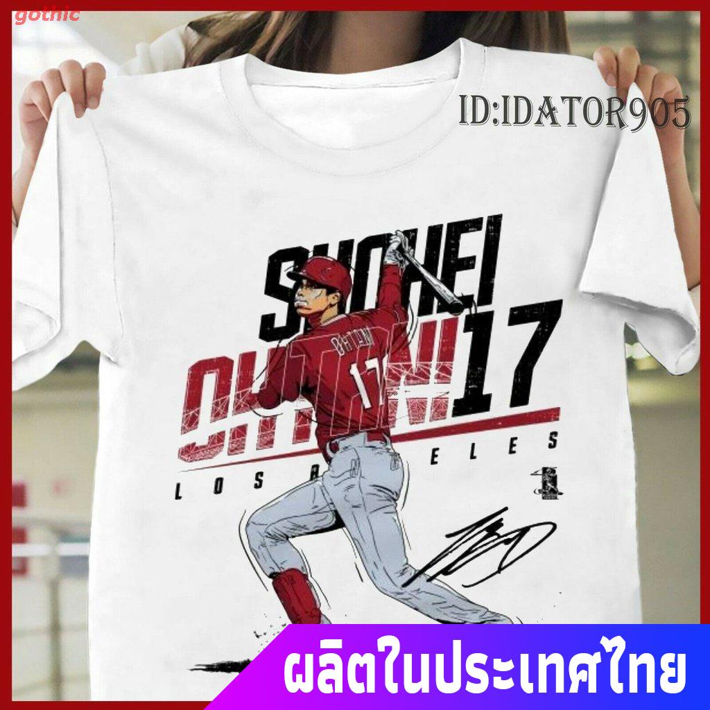 gothic เสื้อยืดแขนสั้น HOT RATE!! Shohei Ohtani Los Angeles Angels Level MLB Power T-Shirt - White U