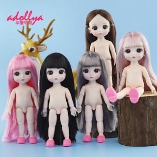 Adollya ตุ๊กตาเปลือยกล้ามเนื้อ 1/8 BJD 16 ซม. 13 ข้อต่อ ฟรีรองเท้า สําหรับเด็กผู้หญิง