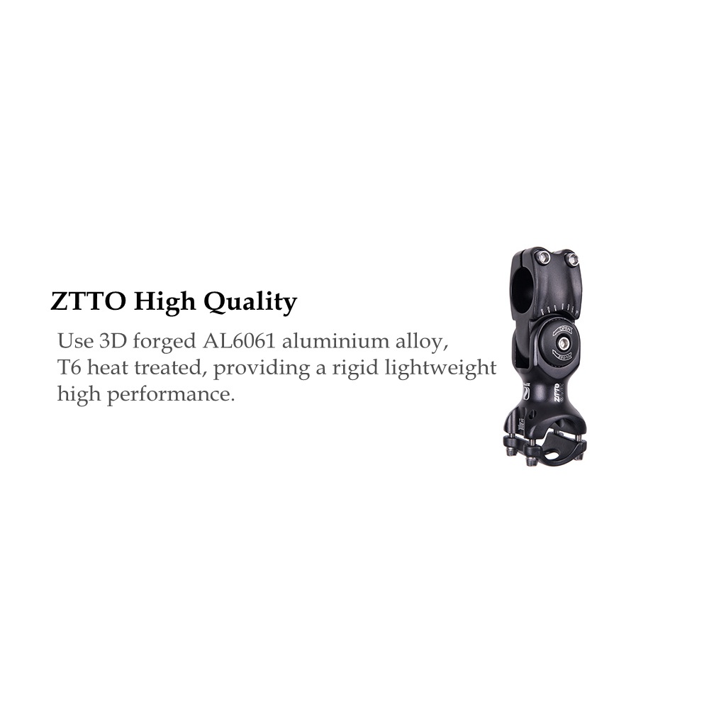 Ztto คอแฮนด์จักรยาน ปรับได้ 60 องศา 31.8 มม. 25.4 มม. 90 110 130 มม. สําหรับรถจักรยานเสือภูเขา XC — صورة 6