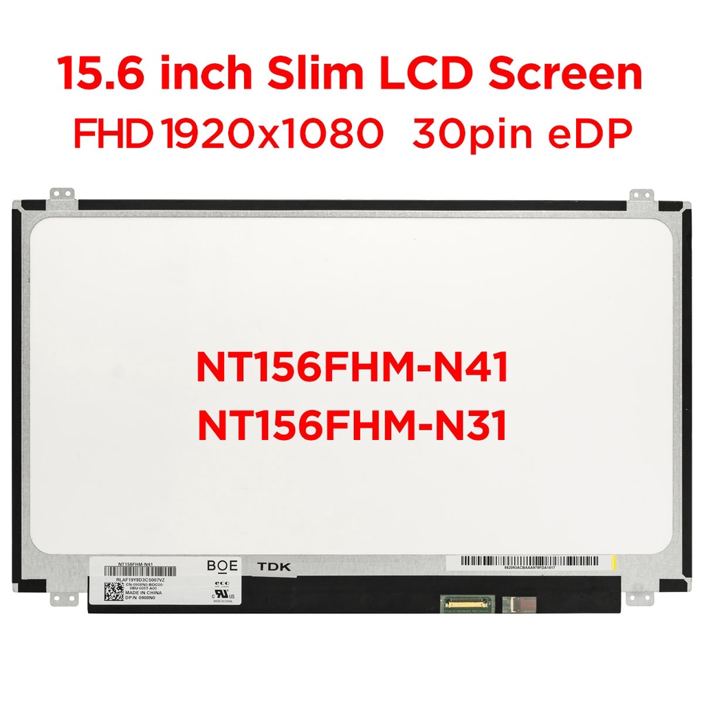 หน้าจอแล็ปท็อปขนาด 15.6 นิ้ว NT156FHM-N41 N31 N156HGE-EA1 B156HTN03.0 B156HTN03.4 B156HTN03.5 B156HT