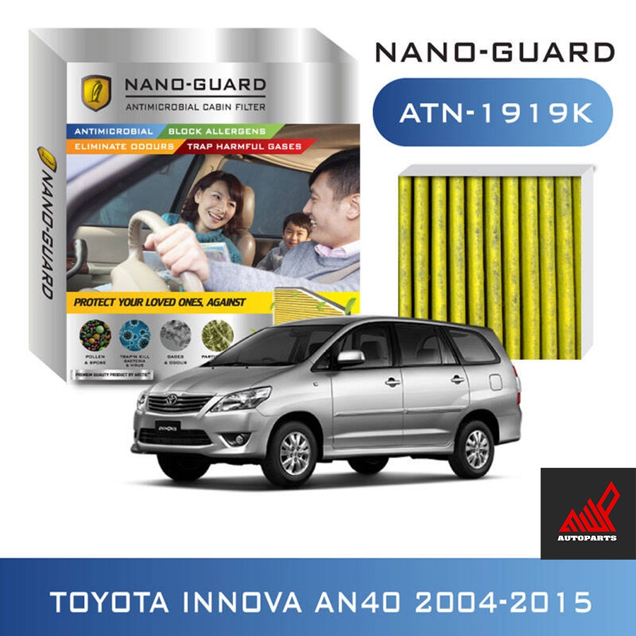 กรองแอร์ (ARCTIC NANO-GUARD ATN-1919K Toyota Innova AN40 (2004-2015) และ Toyota Innova AN140 (2016-2020)