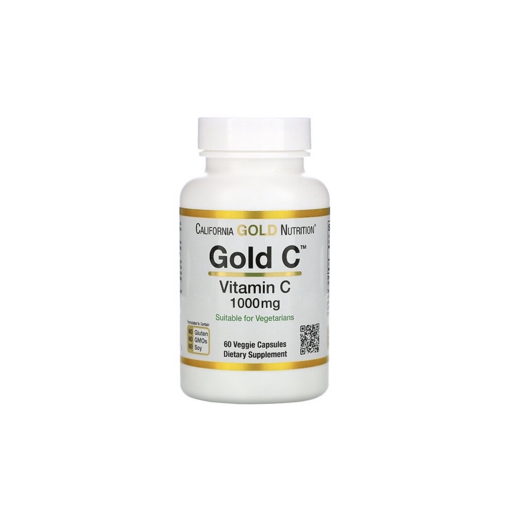 Vitamin C, California Gold Nutrition วิตามินซี 1000mg, 60 Veggie แคปซูล *แท้นำเข้าจาก USA*