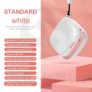 qualityservice  หูฟังบลูทูธไร้สาย พร้อมกล่องชาร์จ Bluetooth V5.2 ios Android หูฟังไร้สายมินิ รองรับทุกรุ่น แถมสายคล้องคอ