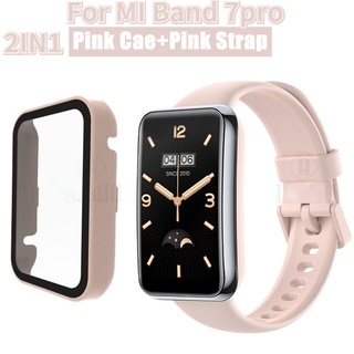 3in1 ฟิล์มกระจกนิรภัยกันรอยหน้าจอ TPU นิ่ม และเคส PC สําหรับ Xiaomi Mi Band 7 pro Xiomi Miband 7pro