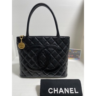 กระเป๋า CHANEL Medallion Tote Bag in Black Caviar with Gold Hardware