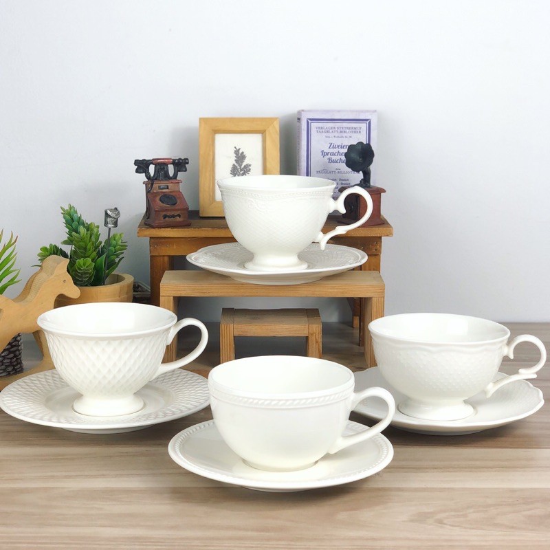 ชุดกาแฟ แก้วกาแฟร้อน แก้วชาสไตล์อังกฤษ 8 oZ. (L) - รูปที่ 3