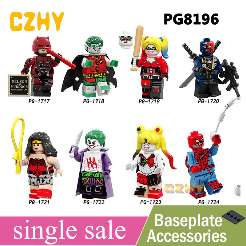 DC Superhero Building Block ของเล่น Daredevil Harley Quinn Joker Minifigures เด็ก DIY ของเล่น PG8196