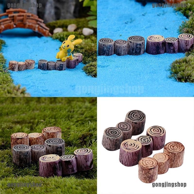 Gongjingshop Diy Fairy Garden Miniature Resin Tree Stump Bridge