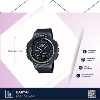 นาฬิกาข้อมือ CASIO รุ่น BGS-100-1ADR BABY-G (CMG) นาฬิกาข้อมือสายเรซิ่น สีดำ