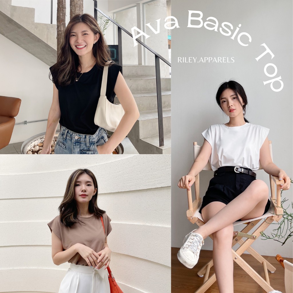 Riley.Apparels - Ava Basic Top เสื้อยืดแขนสั้น ผ้านิ่มใส่สบาย 9002