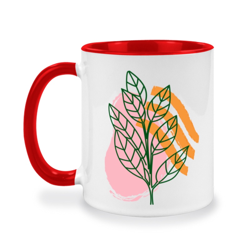 แก้วชงชา flower botanical bloom pencil linert ดอกไม้ ใบไม้ พฤกษศาสตร์ แก้วสกรีนรูป twotone coffee