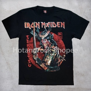 เสื้อยืดโอเวอร์ไซส์เสื้อยืดวงสีดำ IRON MAIDEN TDM 1834 HotandrockS-3XL