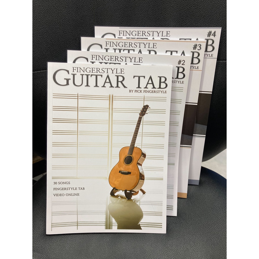 หนังสือ Fingerstyle Guitar Tab By Pick Fingerstyle Vol # 1-4 ( มือสอง) ของใหม่ไม่เคยเปิดใช้