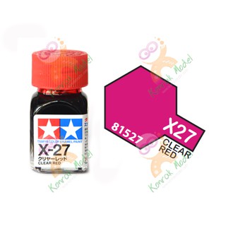 สีสูตรน้ำมัน Tamiya Enamel X27 Clear Red 10ml