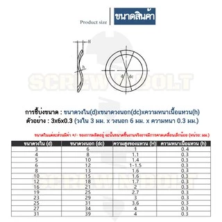 แหวนคลื่น สปริง รองตลับลูกปืนกันรุน สแตนเลส 304 M10 M12 M14 M16 M19 Wave Spring SUS304