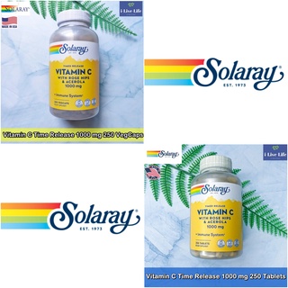 วิตามินซี Vitamin C Time Release 1000 mg 250 VegCaps or Tablets - Solaray เสริมภูมิต้านทาน Fast Acting Long Lasting