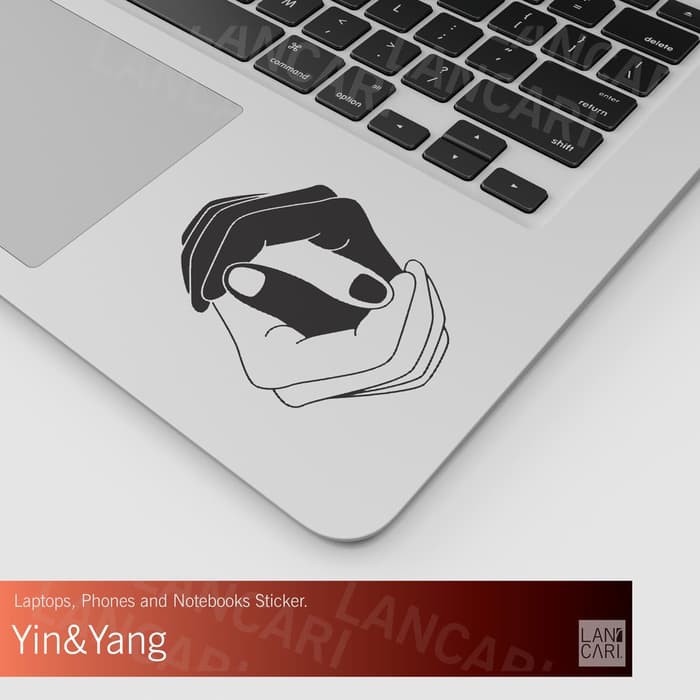 LANCI Sticker Yin and Yang Yin & Yang Cutting Macbook Laptop Vinyl Cut Sticker - สีฟ้า
