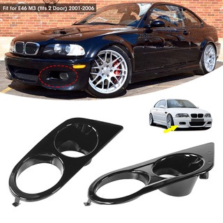 พร้อมส่ง   2pcs Front Bumper Foglight Cover Dual Holes Car Accessory Fit for E46 M3 2001‑2006