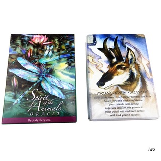 Iwo Spirits Of The Animals Oracle Full English 52 การ์ดเกมการ์ด Deck Tarot Divination Fate Fate Party Party Game ของเล่นสําหรับเด็ก