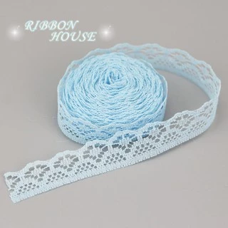 ริบบิ้นผ้าลูกไม้สีขาว ชมพู แดง น้ําเงิน สําหรับตกแต่งงานฝีมือ ขนาด 15 มม.