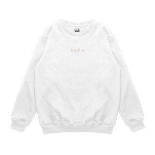 Seka Basics - Sweater Crewneck Logo Putih