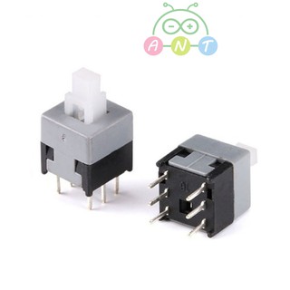 พร้อมส่ง-3 Pcs. 8.5x8.5 mm. Self-locking switch button double row 6 pin straight plug