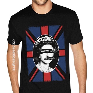 เสื้อยืด ผ้าฝ้าย พิมพ์ลาย Sex Pistols God Save The Queen สําหรับผู้ชาย