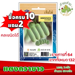 (ซื้อ10แถม2) เมล็ดพันธุ์ แตงกวา ขาว Cucumber ประมาณ 60เมล็ด เจียไต๋ เมล็ดพันธุ์พืช เมล็ดพันธุ์ผัก เมล็ดผัก เม็ดผัก